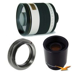 Rokinon 800mm F8.0 Mirror Lens for Sony Alpha / Minolta with 2x Multiplier (Whit
