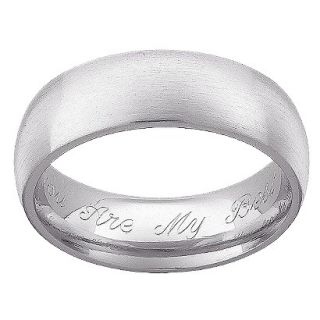 Stainless Steel 7mm. Wide Engraved Wedding Band   9