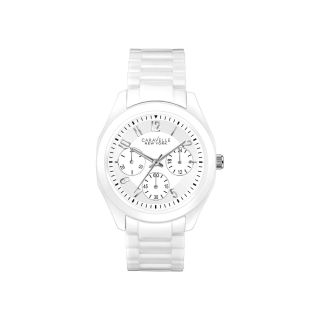 Caravelle New York Womens White Ceramic Chronograph Watch