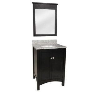 Foremost TREA2422COMBO3 Espresso Haven 25 Vanity with Granite Top and Mirror Co