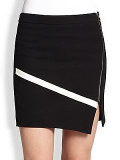 IRO Warol Side Zip Asymmetrical Mini Skirt   Black