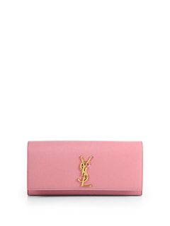 Saint Laurent Monogramme Clutch   Light Pink