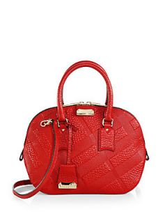 Burberry Embossed Small Orchard Satchel   Red