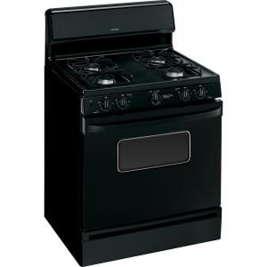 Hotpoint 30 in. 4.8 cu. ft. Gas Range with Manual Clean Oven in Black RGB526DETBB