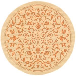 Safavieh Courtyard Natural/Terra 5.3 ft. x 5.3 ft. Round Area Rug CY2098 3201 5R
