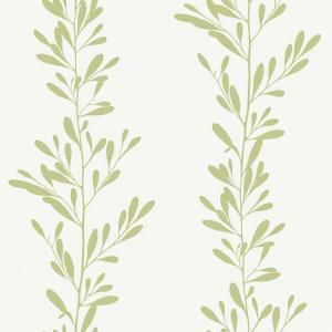 The Wallpaper Company 8 in. x 10 in. Green Modern Leaf Stripe Wallpaper Sample WC1280623S