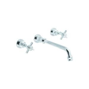 Elizabethan Classics Wiltshire 8 in. 2 Handle Wall Mount Low Arc Vessel Filler in Chrome ECWM10 CP