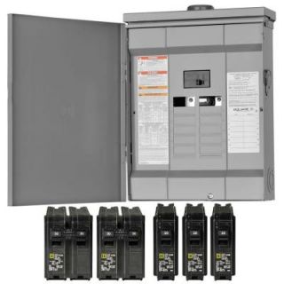 Square D by Schneider Electric Homeline 125 Amp 12 Space 24 Circuit Outdoor Main Breaker Load Center Value Pack HOM1224M125RBVP