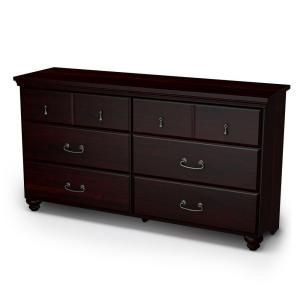 South Shore Furniture Cambridge 6 Drawer Dresser in Dark Mahogany 3516010