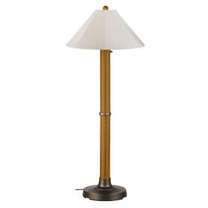 Patio Living Concepts Bahama Weave 60 in. Mocha Cream Floor Lamp with Canvas Linen Shade 21164