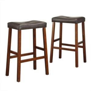 Home Decorators Collection 29 in. Cherry Vinyl Saddleback Stool (Set of 2)   DISCONTINUED 405310C 29(3A)[2PC]