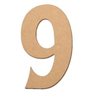 Design Craft MIllworks 8 in. MDF Wavy Wood Number (9) 47323