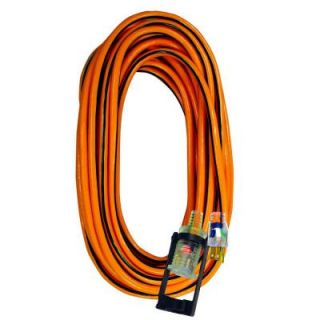Tasco 100 ft.14/3 SJTW Outdoor Extension Cord with E Zee Lock and Lighted End Orange with Black Stripe 05 00113