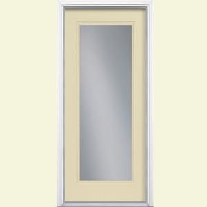 Masonite Full Lite Painted Smooth Fiberglass Entry Door with Brickmold 43384