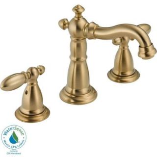 Delta Victorian 8 in. Widespread 2 Handle High Arc Bathroom Faucet in Champagne Bronze 3555LFCZ 216CZ