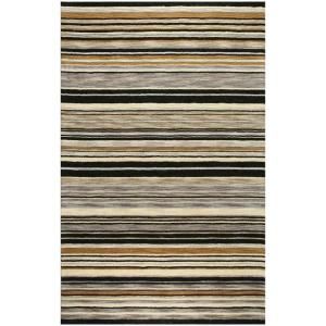 BASHIAN Contempo Collection Stripes Black 3 ft. 6 in. x 5 ft. 6 in. Area Rug S176 BK 4X6 SH107