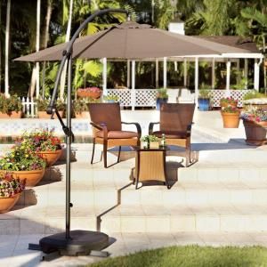Home Decorators Collection 10 ft. Cantilever Patio Umbrella in Mocha with Black Frame 6249610430