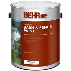BEHR 1 gal. white Exterior Barn and Fence Paint 03501