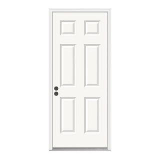 JELD WEN Premium 6 Panel Primed White Steel Entry Door with Brickmold THDJW166100254