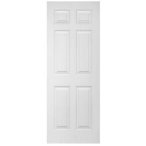 Steves & Sons Ultra 6 Panel Smooth Primed White Solid Core Composite Interior Door Slab MDF940027