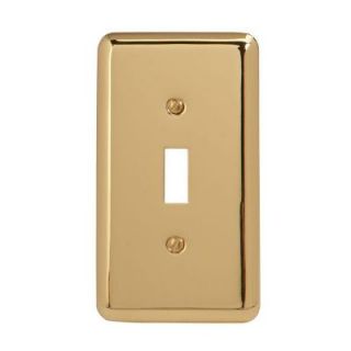 Amerelle Steel 1 Toggle Wall Plate   Bright Brass 155T
