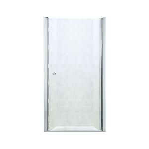 Sterling Plumbing Finesse 39 in. x 65 1/2 in. Frameless Hinge Shower Door in Silver with Smooth/Clear Glass Texture 6305 39S