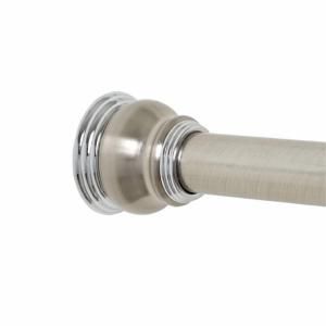 Zenith 72 in.Tension Finial Shower Rod in Satin Nickel and Chrome 663NSSB