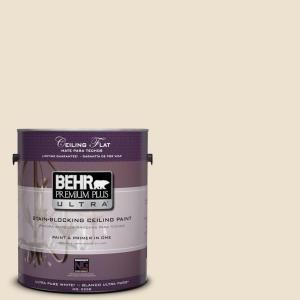 BEHR Premium Plus Ultra 1 gal. #PPU7 15 Ceiling Tinted to Ivory Lace Interior Paint 555801