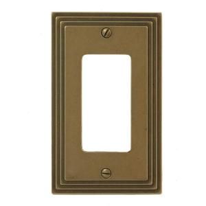 Amerelle Steps 1 Gang Decorator Wall Plate   Rustic Brass 84RRB