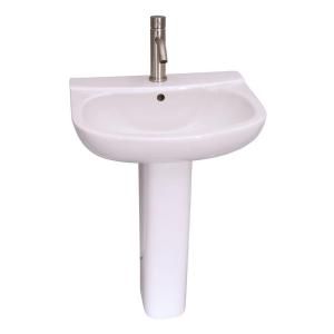 Barclay Products Amy 22 in. Pedestal Lavatory Sink Combo with Single  Faucet 1 Hole in White 3 241WH