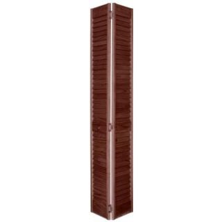 Home Fashion Technologies 2 in. Louver/Louver MinWax Red Mahogany Solid Wood Interior Bifold Closet Door 1203280225