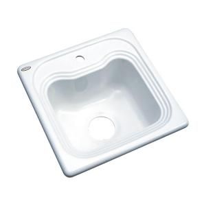 Thermocast Oxford Drop in Acrylic 16x16x7 in. 1 Hole Single Bowl Entertainment Sink in White 19100