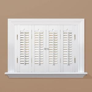 HOMEbasics Traditional Real Wood Snow Interior Shutter (Price Varies by Size) QSTC3536