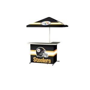 Best of Times Pittsburgh Steelers All Weather L Shaped Patio Bar with 6 ft. Umbrella 2001W1201