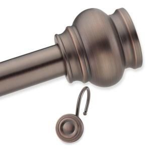 Elegant Home Fashions Circle Decorative Shower Rod and Hooks Set in Oil Rubbed Bronze HDST033