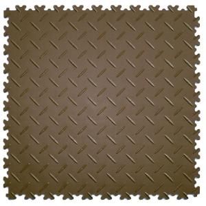 IT tile 20 1/2 in. x 20 1/2 in. Diamond Plate Tan PVC Interlocking Multi Purpose Flooring Tiles (23.25 sq. ft./case) 540TN4