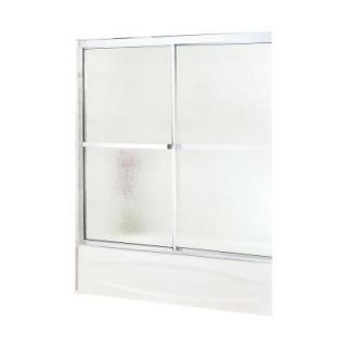 MAAX Soul 57 in. x 59 1/2 in. W Tub/Shower Door in Chrome with Rain Glass 105M R59