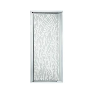 Sterling Plumbing Vista Pivot II 31 1/4 in. x 65 1/2 in. Framed Pivot Shower Door in Silver with Tangle Glass Pattern 1505D 31S G65