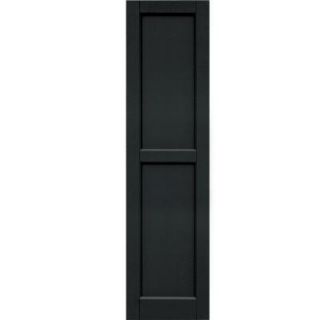Winworks Wood Composite 15 in. x 58 in. Contemporary Flat Panel Shutters Pair #632 Black 61558632