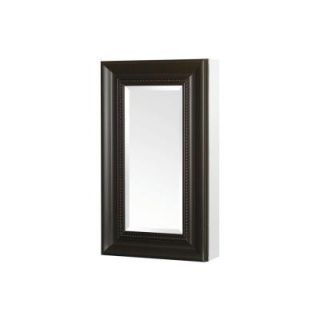 Pegasus 15 in. x 26 in. Recessed or Surface Mount Mirrored Medicine Cabinet with Framed Door in Espresso SP4608
