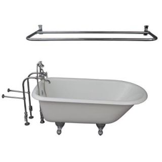 Barclay Products 5 ft. Cast Iron Roll Top Bathtub Kit in White with Polished Chrome Accessories TKCTRN60 CP5