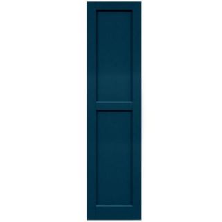 Winworks Wood Composite 15 in. x 61 in. Contemporary Flat Panel Shutters Pair #637 Deep Sea Blue 61561637
