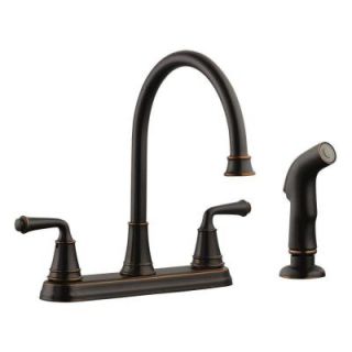 Design House Eden 2 Handle Side Sprayer Kitchen Faucet in Oil Rubbed Bronze 524736
