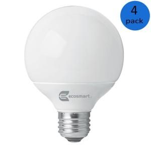 EcoSmart 60W Equivalent Soft White (2700K) G25 CFL Light Bulb (4 Pack) ES9G8142IBYOW