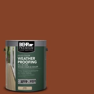 BEHR Premium 1 gal. #SC 142 Cappuccino Solid Color Weatherproofing All In One Wood Stain and Sealer 501301