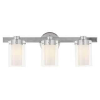 Filament Design Providence 3 Light 8.75 in. Brushed Nickel Finish Clear Outside Glass and Opal Inside Glass Bath Vanity CLI MEN1543 91