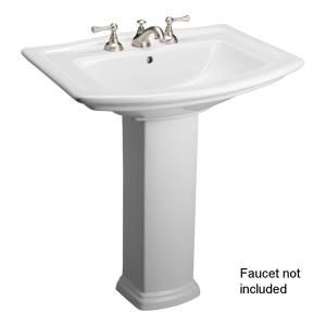Washington 765 30 in. Pedestal Lavatory Sink Combo for 8 in. Widespread in White 3 498WH