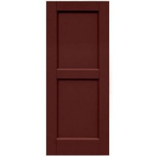 Winworks Wood Composite 15 in. x 37 in. Contemporary Flat Panel Shutters Pair #650 Board and Batten Red 61537650