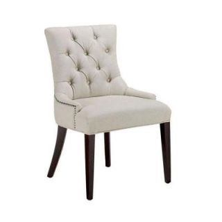 Home Decorators Collection Becca 21.5 in. W Espresso Frame Tufted Natural Linen Dining Chairs (Set of 2) 1507000890