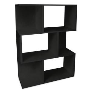 Way Basics Madison Black zBoard 3 Shelf Stackable, Eco Friendly, Tool Free Assembly Bookcase PS 3S 1 BK